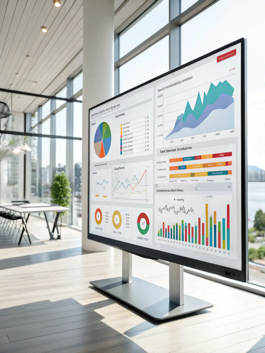 A graphic illustrating the AI Sales Engine platform's reporting and analytics capabilities, highlighting key performance indicators and sales metrics.